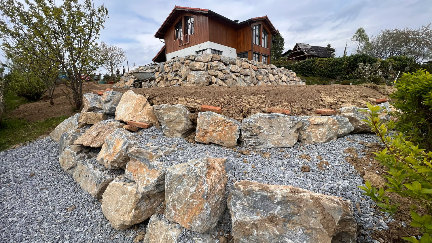 Steinmauer & Steinschlichtung 1 | Bagger Graz Erdbewegung Schmelzer Bagger Graz Steinmauer